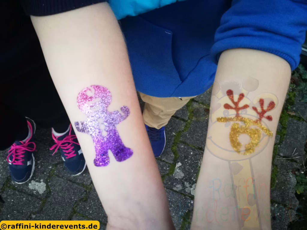 Glitzer Tattoos Weihnachten