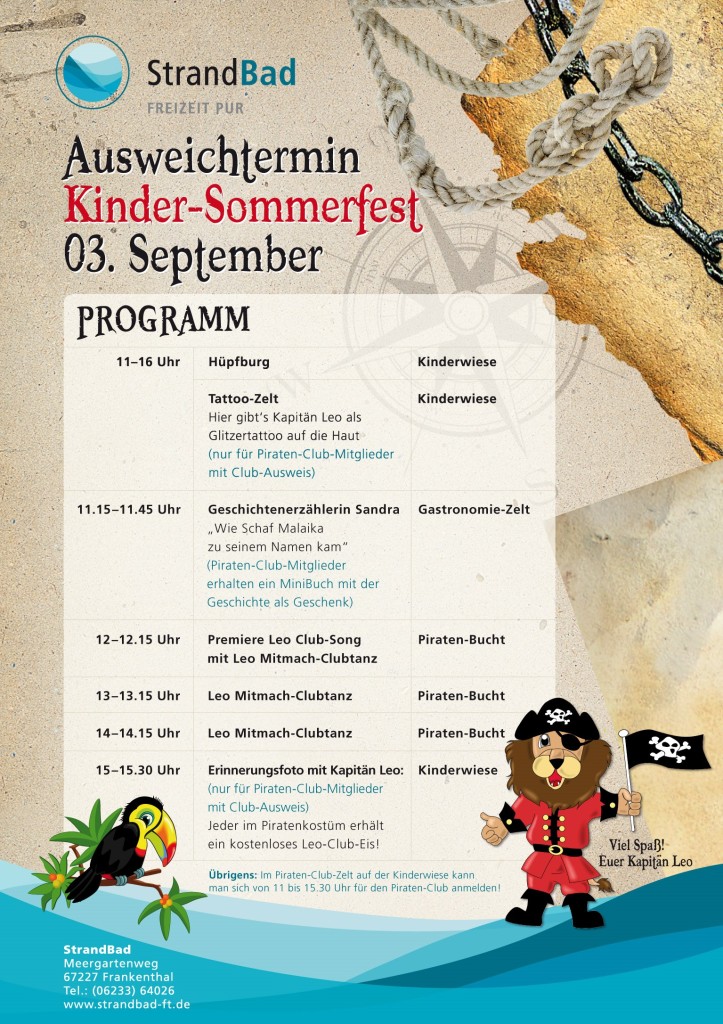 Piraten Sommerfest Strandbad Frankenthal 2016