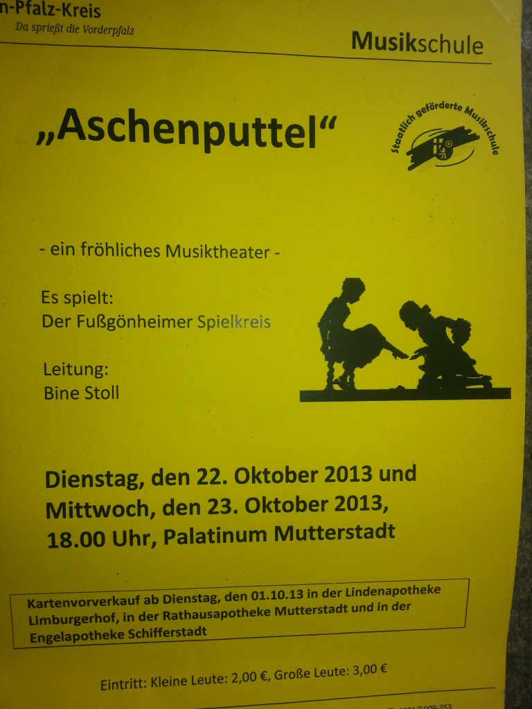 Aschenputtel Musikteater Palatinum Mutterstadt
