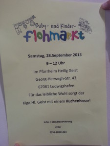 Baby-und Kinder Flohmarkt, Ludwigshafen - 28.09.2013