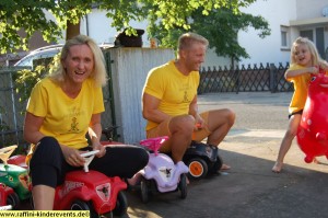 Carwash fuer Bobbycars Rennen Aktion