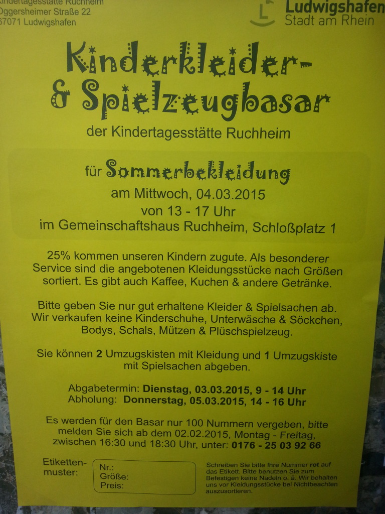 Kinderkleider Basar Ruchheim
