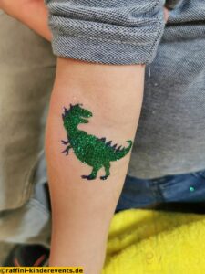 Dinosaurier Glitzer Tattoos