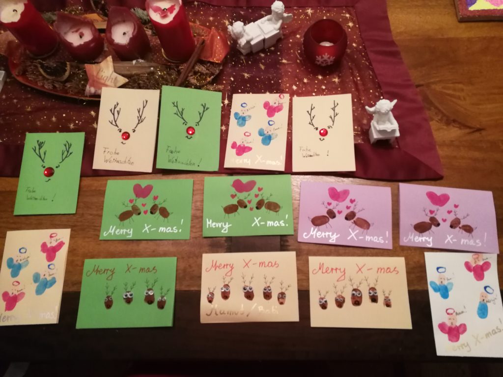 Advent basteln Finger prints