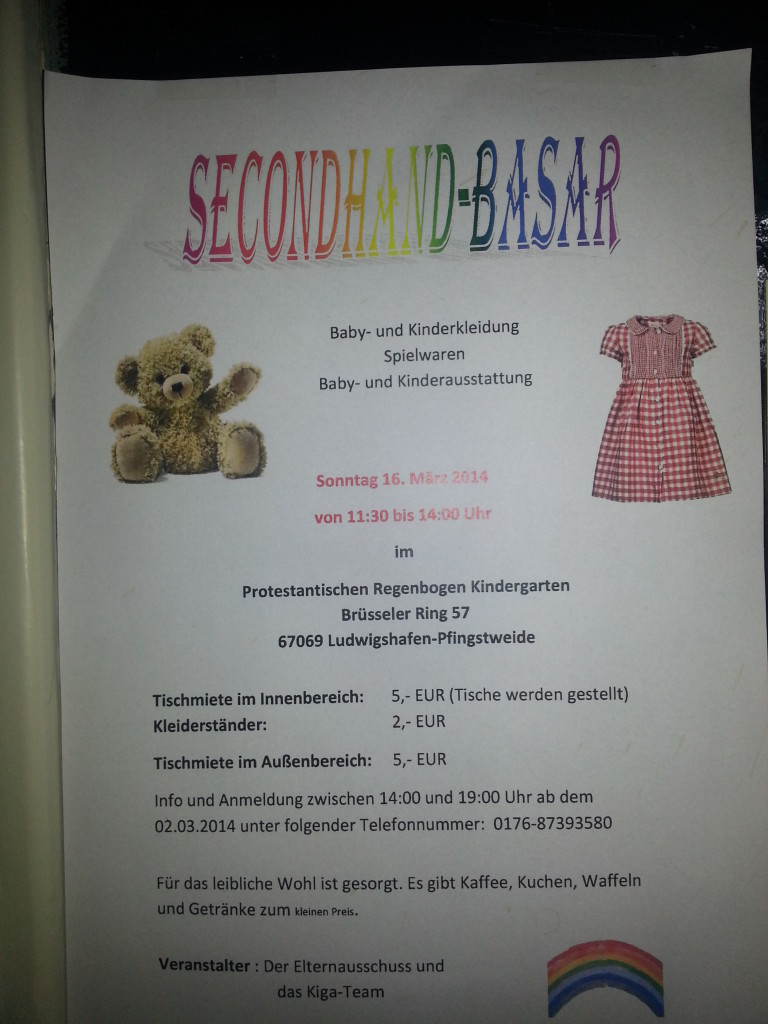 Kinder Basar LU Pfingstweide 16 maerz 2014