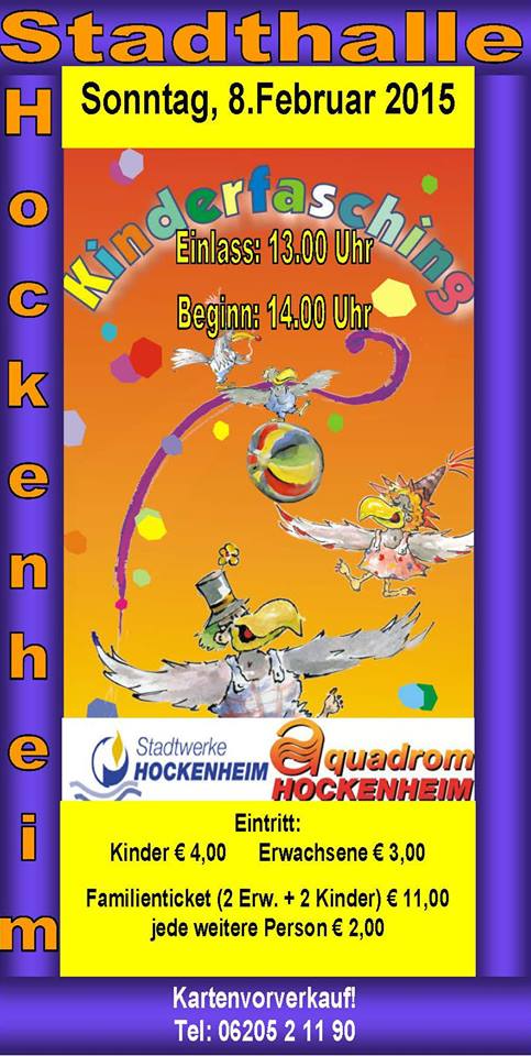 Kinderfasching Party Hockenheim 08.02.2015