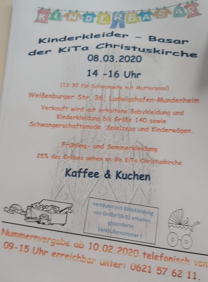 Kinderflohmarkt Ludwigshafen Mundenheim 2020