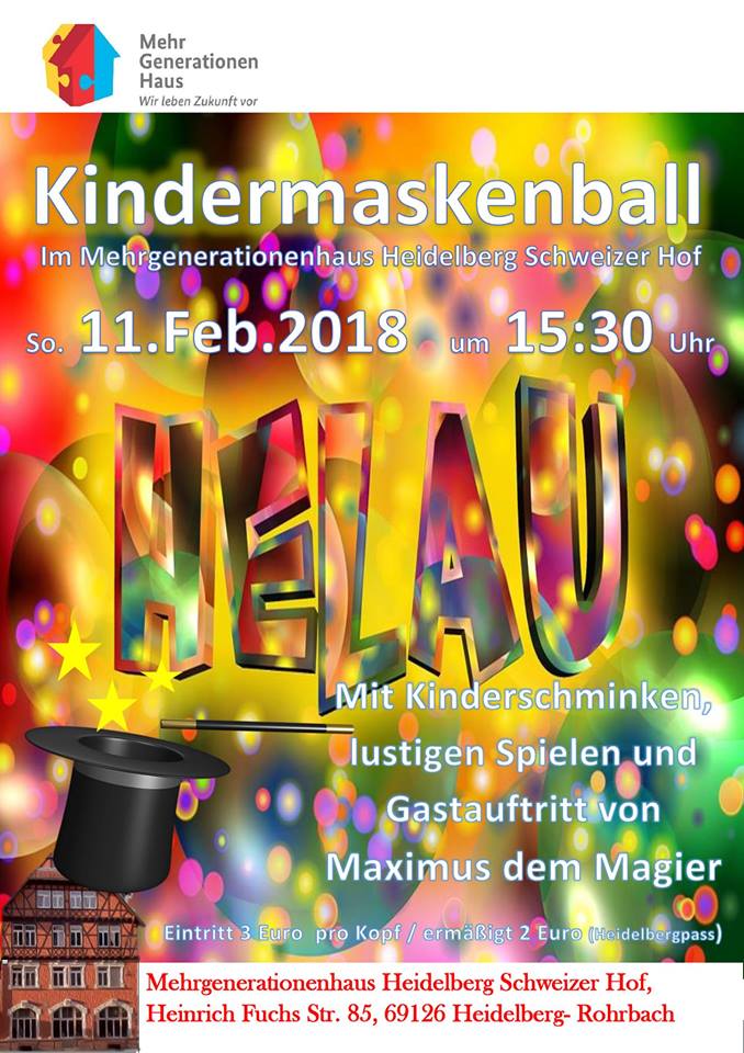 Kindermaskenball im Mehrgenerationenhaus Heidelberg