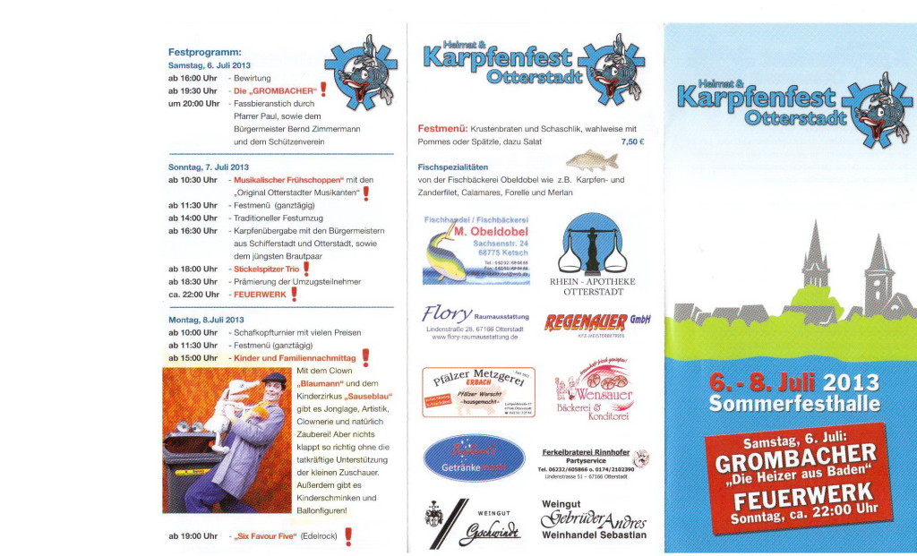 Programm Karpfenfest - Otterstadt-06-08 Juli 2013